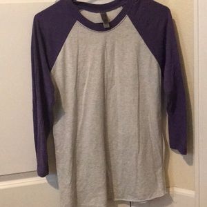 Gray and Purple baseball tee